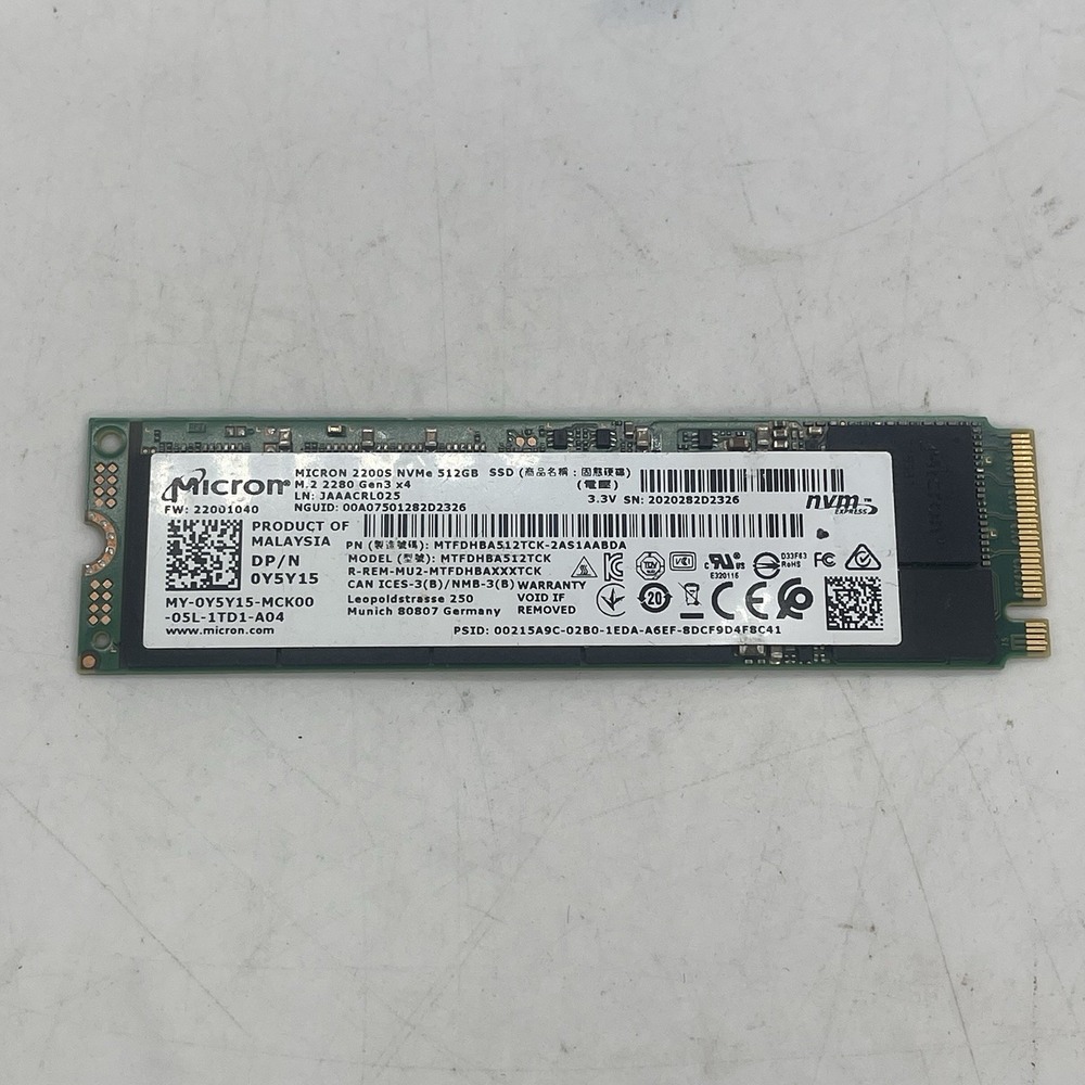 Micron 2200S MTFDHBA512TCK 512 GB M.2 2280 80mm NVMe Solid State Drive